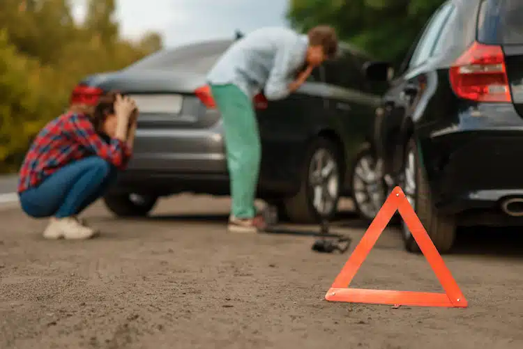 car accident on the road