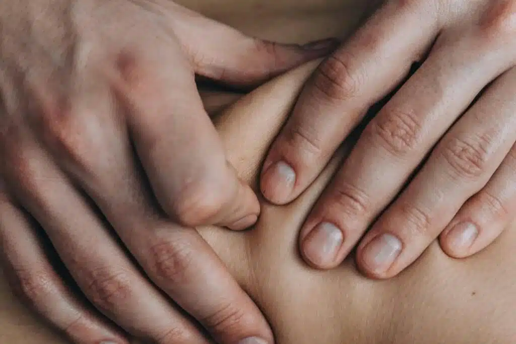 Massage using hands